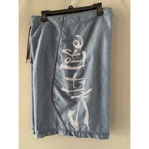 Salt Life SLX‑QD Board Shorts Men's 36x10 Skull Graphic Blue Pocket Cord Closure